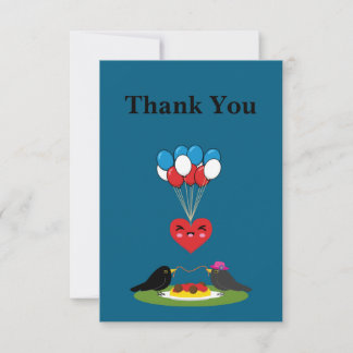 Blackbird's Spaghetti Meatballs Valentine's Date Thank You Card