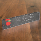 Blackboard and Red Apple School Teacher