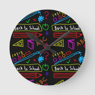 Blackboard Back To School Round Clock