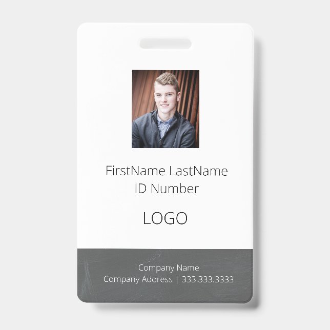 Blackboard Employee ID Badge with Barcode (Front)