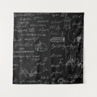Blackboard inscribed with scientific formulas and 