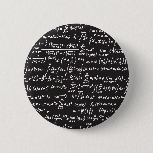 Blackboard Math Equations 6 Cm Round Badge (Front)