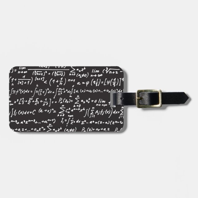 Blackboard Math Equations Luggage Tag (Front Horizontal)