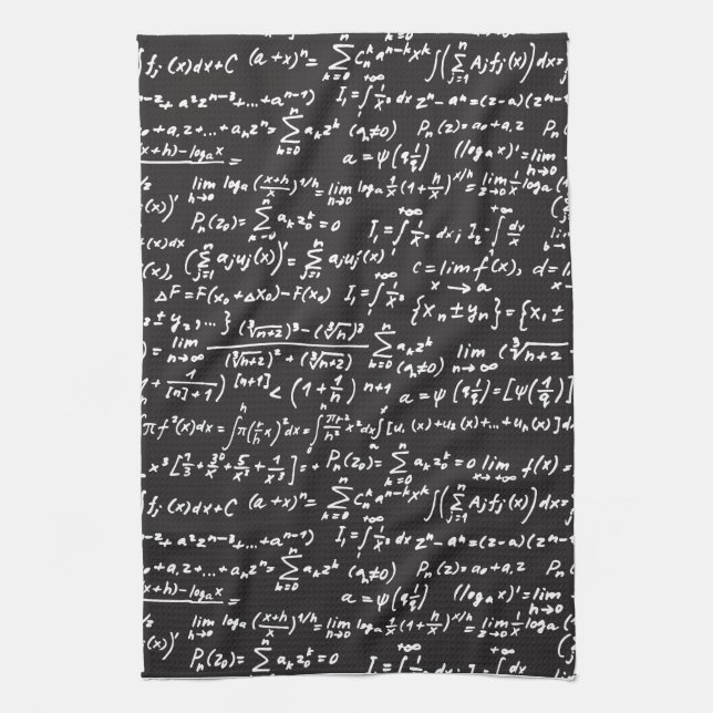 Blackboard Math Equations Tea Towel (Vertical)