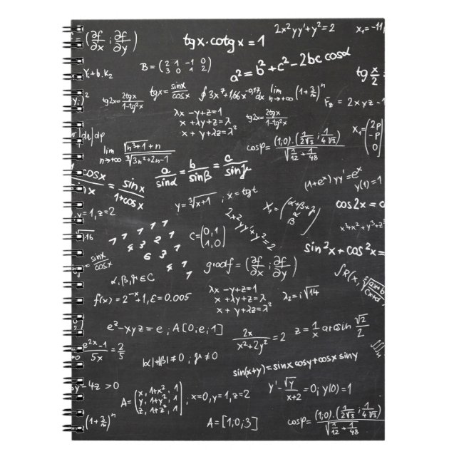 Blackboard Math Spiral Notebook (Front)