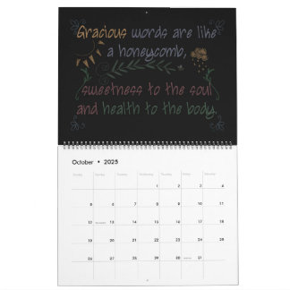 Blackboard Scriptures monthly calendar