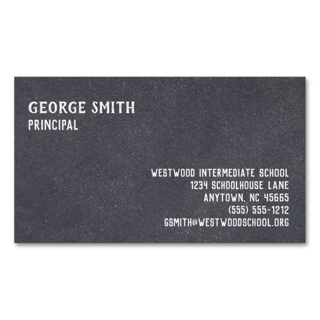 Blackboard Style Seven Line Custom Business Card (Front)