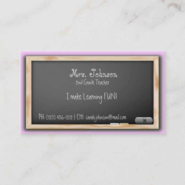 Blackboard Teacher Business Cards (Front)