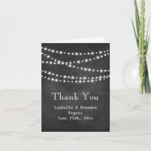 Blackboard Twinkle Lights Thank You Card