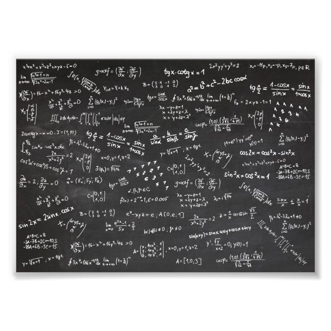 Blackboard With Math Formulas Photo Print (Front)