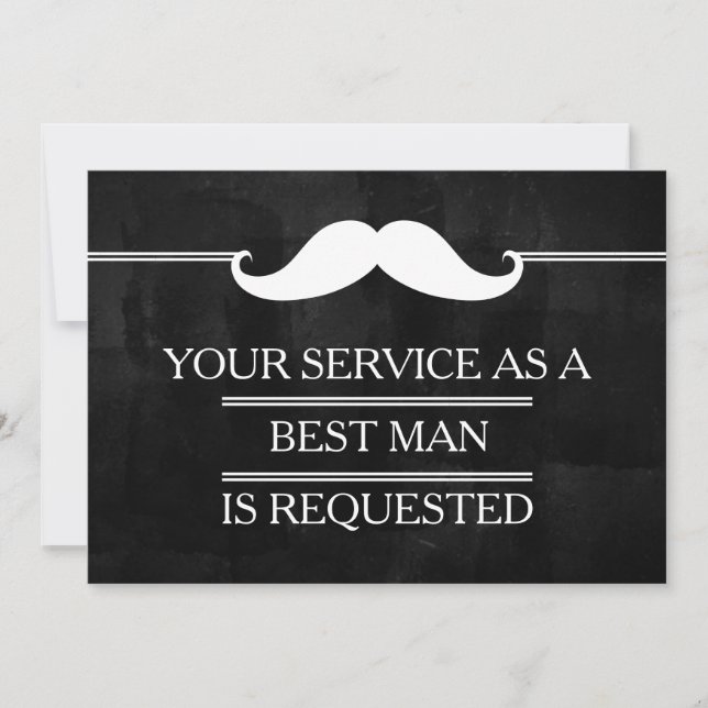 Blackboard Your Service as a Best man Request Invitation (Front)