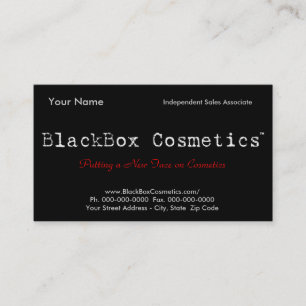 BlackBox Cosmetics, Independent Sales Associ... Business Card