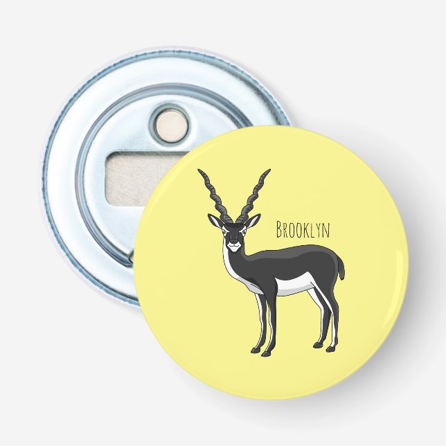 Blackbuck antelope illustration bottle opener (Front)