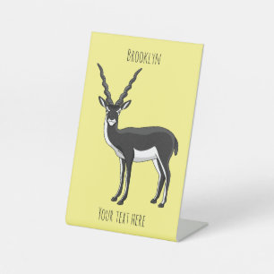 Blackbuck antelope illustration pedestal sign