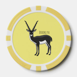 Blackbuck antelope illustration poker chips