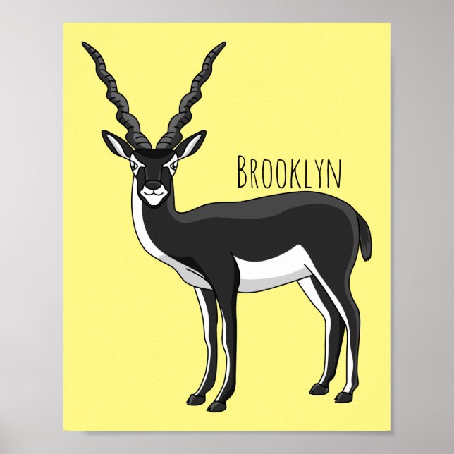Blackbuck antelope illustration poster (Front)