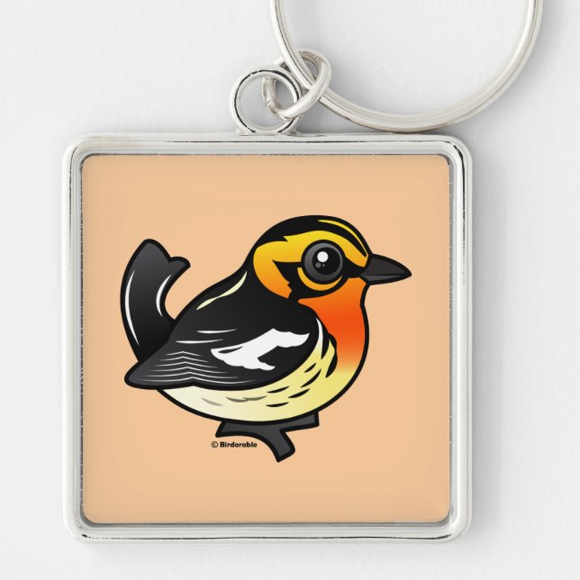 Blackburnian Warbler Key Ring (Front)