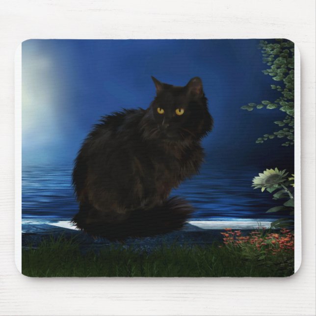 Blackcat Cat Black Domestic Animal Mouse Pad (Front)
