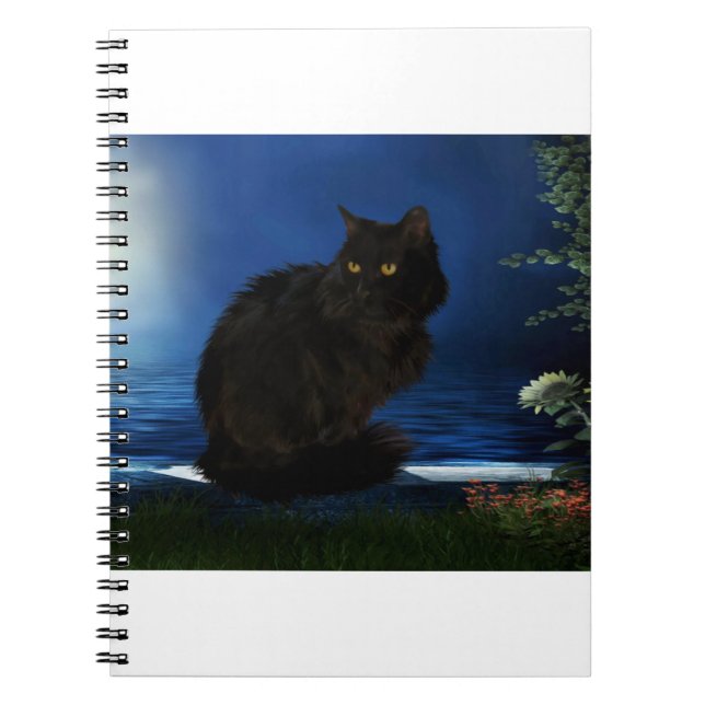 Blackcat Cat Black Domestic Animal Notebook (Front)