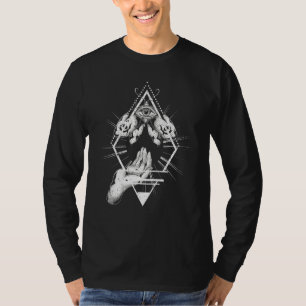 Blackcraft All Seeing Eye Insect Moth Hamsa Hands  T-Shirt