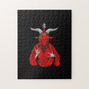 Blackcraft Antichrist Goat Satan Baphomet Jigsaw Puzzle