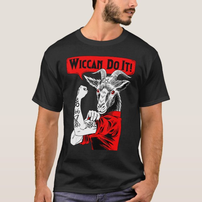 Blackcraft Baphomet Wiccan Do It Satanic Feminist  T-Shirt (Front)