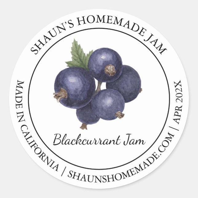 Blackcurrant Jam Modern label (Front)