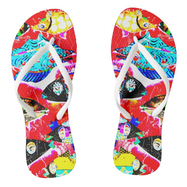 "Blackened Red Fishy" Flops Jandals (Footbed)