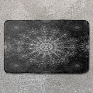 Blackened Sparkling floral art Bath Mat