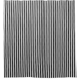 Blackened white stripe Shower Curtain