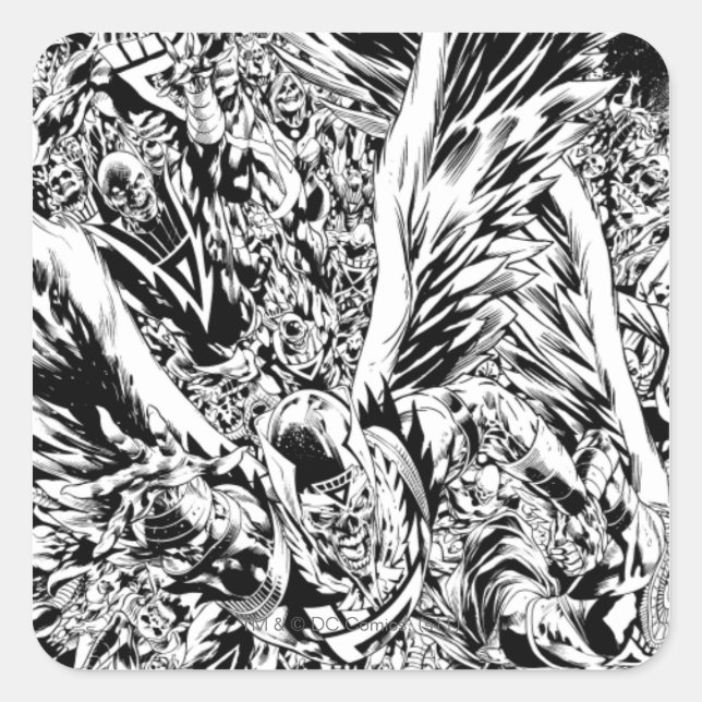 Blackest Night Group Painting - Black and White Square Sticker (Front)