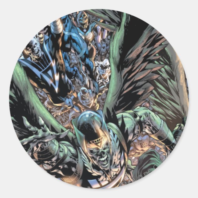 Blackest Night Group Painting - Colour Classic Round Sticker (Front)