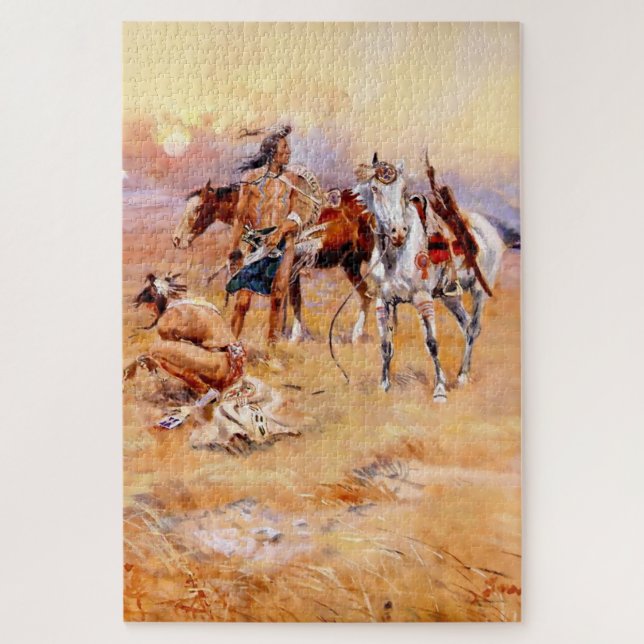 “Blackfeet Burning Crow Buffalo Range” Jigsaw Puzzle (Vertical)