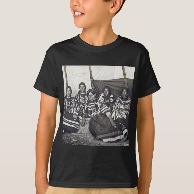 Blackfeet Indian Ladies Vintage Stereoview T-Shirt (Front)
