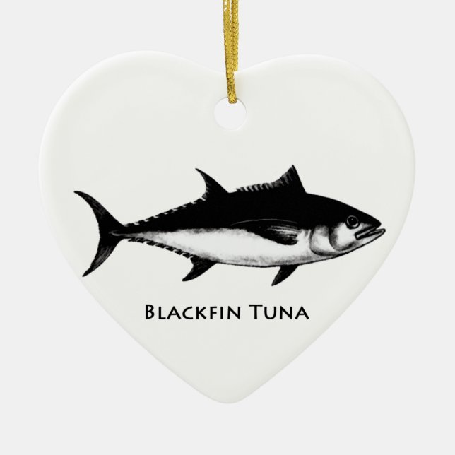 Blackfin Tuna (illustration) Ceramic Tree Decoration (Front)