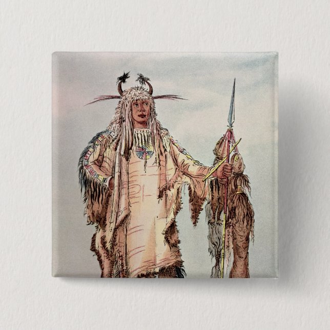 Blackfoot Indian Pe-Toh-Pee-Kiss, The Eagle Ribs 15 Cm Square Badge (Front)