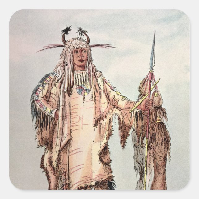 Blackfoot Indian Pe-Toh-Pee-Kiss, The Eagle Ribs Square Sticker (Front)