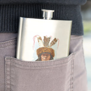 Blackfoot Sioux Chief: Big Razor Hip Flask