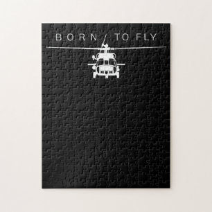 Blackhawk Military Aviation Helicopter Pilot Gift Jigsaw Puzzle