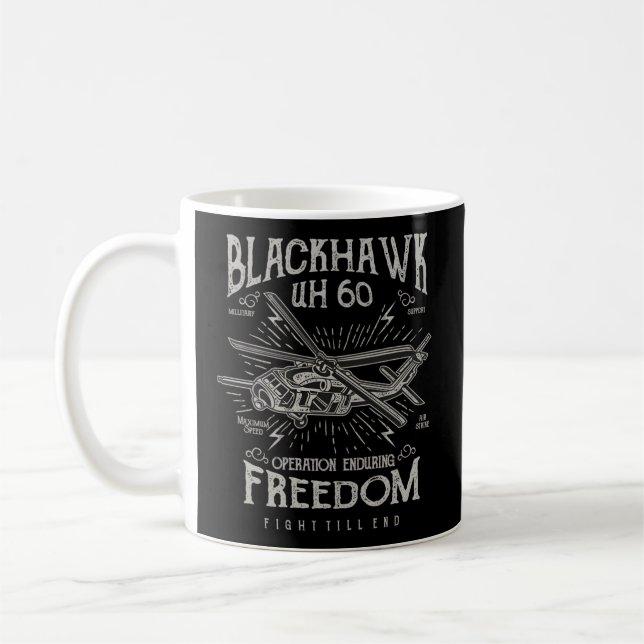 Blackhawk Uh 60 Helicopter Style Chopper Pilot Fan Coffee Mug (Left)