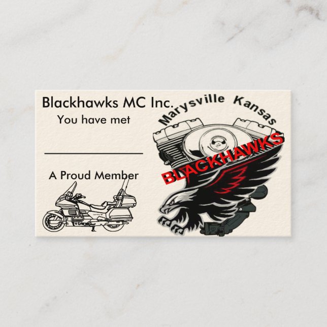 Blackhawks Business Card Goldwing edition (Front)