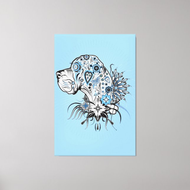 BlackHeart Great Dane Canvas Print (Front)