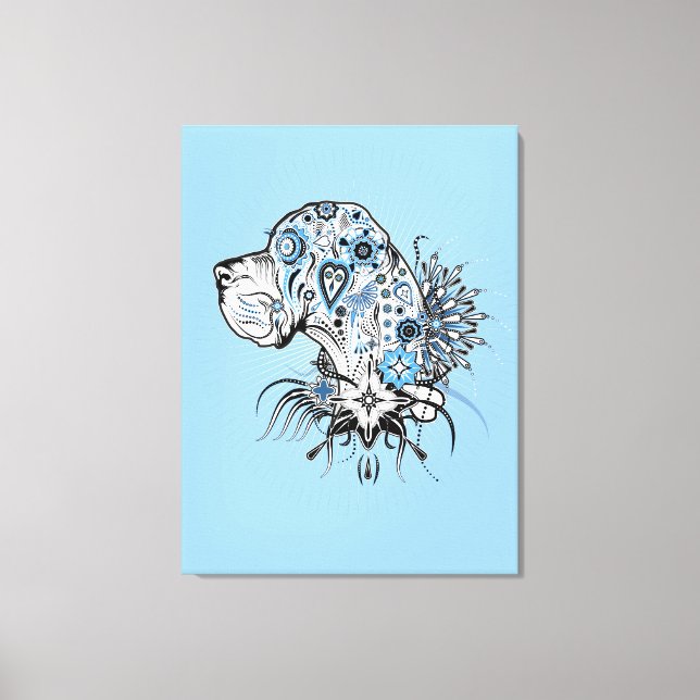 BlackHeart Great Dane Canvas Print (Front)