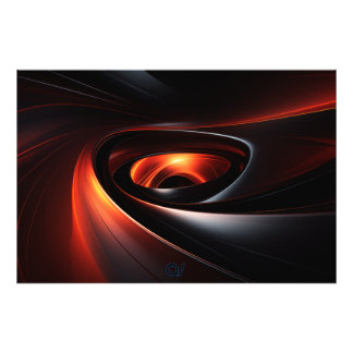 Blackhole with Red, Black & White Energy Photo Print