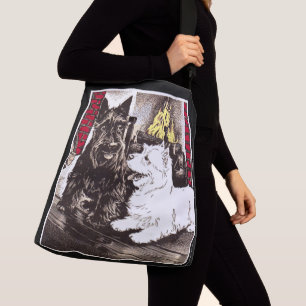 Blackie and Whitie by the fire Crossbody Bag