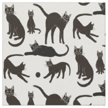 Blackie the Black Cat Fabric