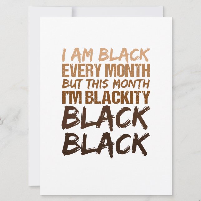 Blackity Black Every Month Black History African  Card (Front)