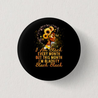 Blackity Black Every Month Black History BHM Afric 3 Cm Round Badge