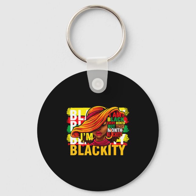 Blackity black every month black history bhm key ring (Front)