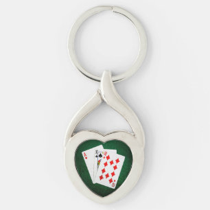Blackjack 21 point - Ace, King, Ten Key Ring